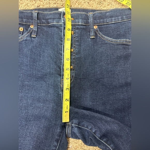 J Crew Sz 32 Jeans High Rise 10” Toothpick Button Fly Medium Wash Ankle - Picture 3 of 12